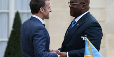 Macron compared the importance of the DRC's territorial integrity to Ukraine.  By ALAIN JOCARD AFP