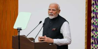 Modi made much of the democratic political system the two countries have in common.  By Nipah Dennis (AFP)