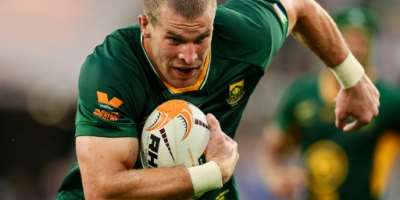 South Africa substitute loose forward Cameron Hanekom carries the ball during a 43-28 victory over New Zealand in Baltimore on September 12.  By Caean Couto (GETTY IMAGES NORTH AMERICA/AFP)