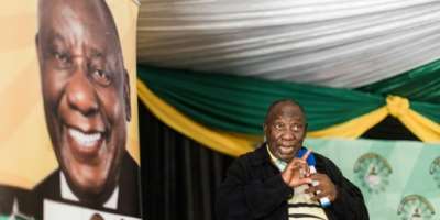 South African President Cyril Ramaphosa risks seeing his ruling ANC party lose its majority in May elections for the first time.  By RAJESH JANTILAL AFPFile