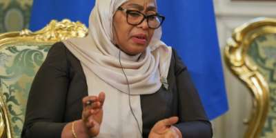 Tanzanias President Samia Suluhu Hassan is accused of brutal repression of political opponents. By Ramil Sitdikov (POOL/AFP)