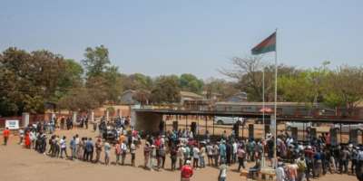 Thousands of people queued from early morning to cast their ballots.  By Amos GUMULIRA (AFP)