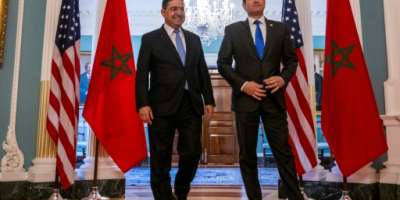 US Secretary of State Marco Rubio and Moroccan Foreign Minister Nasser Bourita  meet at the State Department.  By Jim WATSON (AFP)