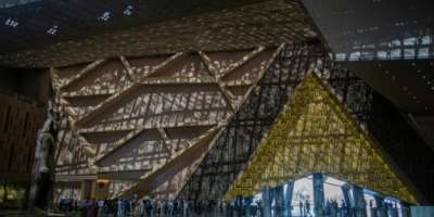 Visitors tour the Grand Egyptian Museum in Giza.  By Khaled DESOUKI (AFP/File)