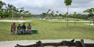 Where a landfill once was, locals now enjoy an all too rare green space in Abidjan.  By Issouf SANOGO (AFP)
