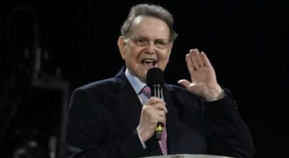 German evangelist Reinhard Bonnke speaks during his