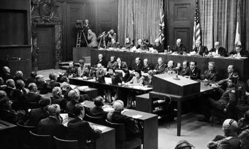 The courtroom at Nuremberg, seen in September 1946. - AFP/Archivos