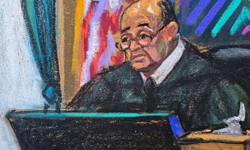 Judge Alvin Hellerstein presides over the trial of Cilia Flores (not seen), the imprisoned wife of ousted Venezuelan leader Nicolas Maduro during an appearance in Manhattan federal court in New York, US, October 8, 2026 in this courtroom sketch. -  Jane Rosenberg, Reuters
