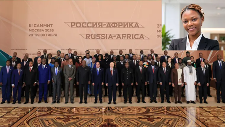A group picture of African presidents and Russian President, Vladimir Putin. INSET: The writer