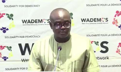 Ebenezer Asiedu, Head of Democracy and Good Governance at ECOWAS, speaking on behalf of ECOWAS Commissioner of Political Affairs, Peace and Security, Dr. Abdel-Fatau Musah