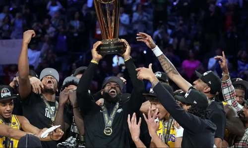 REUTERSImage caption: The LA Lakers were unbeaten in their seven games in the in-season tournament
