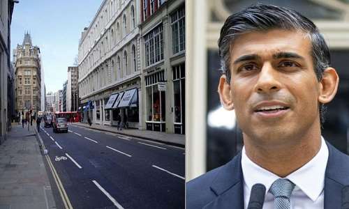 London streets and the British Prime Minister, Rishi Sunak