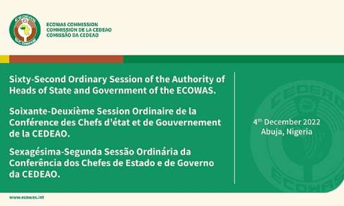 ECOWAS Authority of Heads of State and Government to hold Sixty-Second Ordinary Session in Abuja