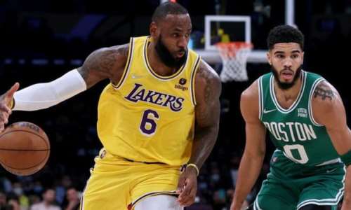 LeBron James (left) and Jayson Tatum played out the latest chapter in a franchise rivalry that famously pitted Magic Johnson and Larry Bird against each other in the 1980s