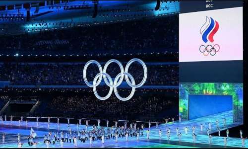 GETTY IMAGESImage caption: Russian athletes could only compete at the 2022 Winter Olympics - which took place prior to the invasion of Ukraine - as Team ROC because of a ban on Russia over doping violations
