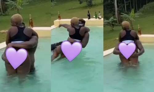Medikal carries Fella Makafui’s heavy ‘loads’ and banging them in swimming pool on his 27th birthday
