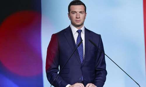 Jordan Bardella (right), leader of the National Rally (RN), a far-right French party, Member of the European Parliament and chair of the ‘Patriots for Europe ’, takes part in a joint press conference with the leader of the main right-wing opposition party, Law and Justice (PiS), at the party’s headquarters in Warsaw on 19 June 2026. -  Wojtek Radwanski, AFP