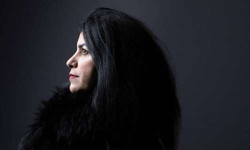 French-Iranian graphic novelist, cartoonist, illustrator and film director, Marjane Satrapi, poses during a photo session in Paris in November 2022. - AFP - JOEL SAGET