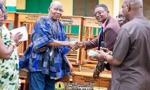 Kintampo Community Bank donates 100 desks to Jema SHS