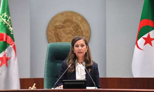 Khalida Boufedech speaks following her election as the first female president of the National Peoples Congress (NPC), the lower house of the parliament, in Algiers, Algeria, on July 28, 2026. -  Fateh Guidoum, AP