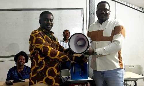 KOB sparks excitement in Oforikrom NPP, donates 15 megaphones to supercharge grassroots campaign