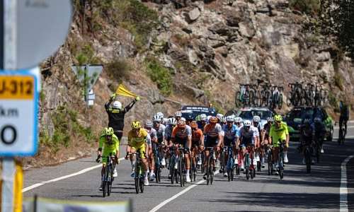 Cyclists compete during the seventh stage of the Vuelta a Portugal on August 13, 2026. -  Alberto Astudillo, ZUMA Press Wire via Reuters