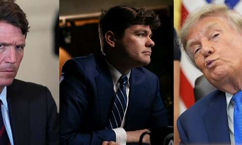 Tucker Carlson, formerly of CNN and the FOX Network; Nicholas Nick Fuentes, the MAGA Right-Wing Fascist Apologist; President Donald John Trump