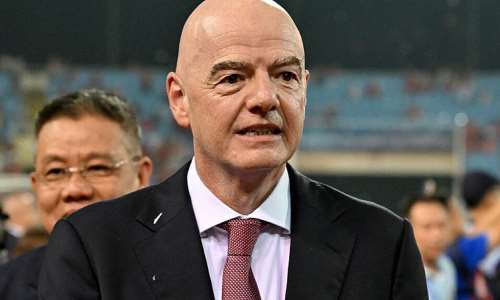 FIFA President Gianni Infantino at th the ASEAN Championship Cup 2026 final in My Dinh National Stadium in Hanoi on August 26, 2026. -  Nhac Nguyen, AFP