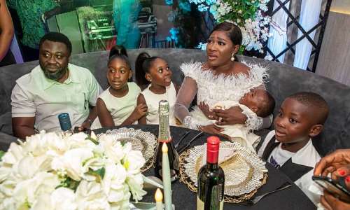Mercy Johnson Okojie Moved To Tears In Surprise All-white Anniversary/birthday Party