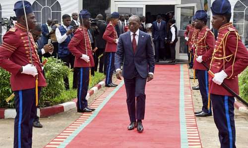 Former Benin President Patrice Talon walk during the inauguration of Benins first Senate at the National Assembly in Porto-Novo, on 30 July, 2026. - REUTERS - Charles Placide Tossou