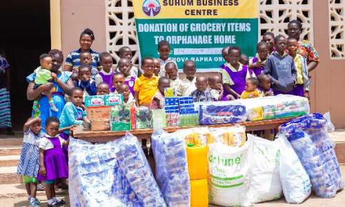 Suhum: ASA Savings and Loans donate items to Jehova Rapha Orphanage