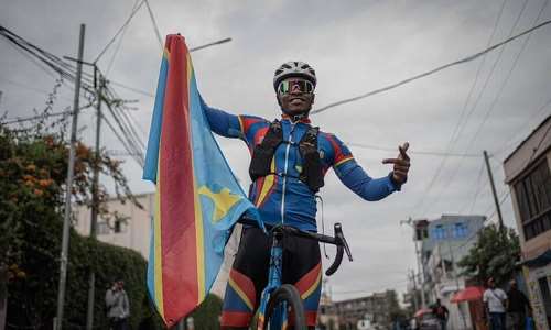 Miguel Masaisai, athlete et cycliste Congolais de Goma, reussi a relier la Ville de Goma dans lEST jusque Kinshasa la Capitale de la RD Congo en 3 mois de mai-Aout 2026 -  Facebook Miguel Masaisai