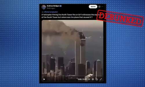 Contrary to the claims made by British former Conservative MP Andrew Bridgen on September 15, 2026, a plane did hit the south tower of the Twin Towers on September 11, 2001. -  X
