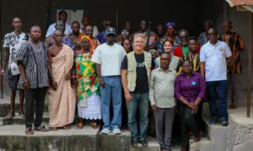 UNICEF Ghana Country Representative, Kuami Eugene, officials from the Birth and Death Registry, Chiefs and the Queen of Bepowase