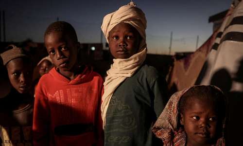 Sudanese refugee children at the Tine transit camp in eastern Chad, amid the ongoing conflict in Sudan between the paramilitary Rapid Support Forces (RSF) and the Sudanese army. - REUTERS - Amr Abdallah Dalsh