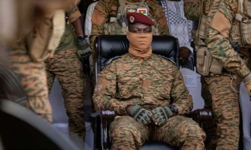 Capitaine Ibrahim Traore justified toppling the previous rulers for their inability to put an end to the jihadist attacks.  By OLYMPIA DE MAISMONT (AFP/File)