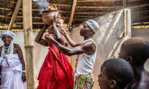 Every January, Benin's Voodoo followers gather on the beach at Ouidah, a former slave trading hub. By Yanick Folly (AFP)