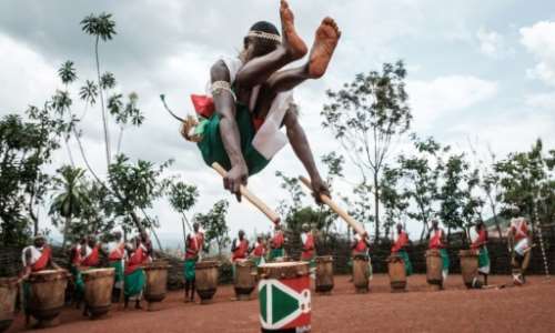 Huge leap: The centuries-old royal drum ritual was given world heritage status by UNESCO in 2014. By Yasuyoshi Chiba AFP