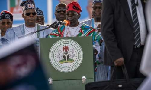 Nigerias President Bola Tinubu is running for re-election amid voter anger over the rising cost of living and violence from armed groups.  By Light Oriye Tamunotonye (AFP)