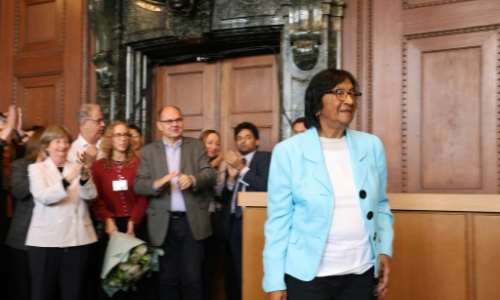 Nobel Peace Prize winner Navi Pillay called the US sanctions on the ICC unacceptable.  By Frank BOXLER (AFP)