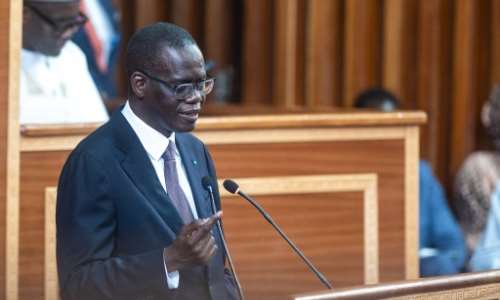 Senegalese Prime Minister Ahmadou Al Aminou Mohamed Lo faces an uphill task to get the governments budget through parliament.  By SEYLLOU (AFP)