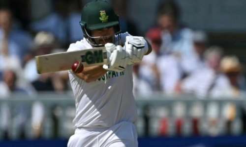 South Africas Aiden Markram hits a four on his way to 136 in the World Test Championship final against Australia at Lords. By Glyn KIRK (AFP)