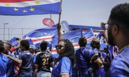 Supporters welcome Cape Verdes national team as they arrive at the airport in Praia on July 5, 2026 from the World Cup.  By Jose Correia (AFP)