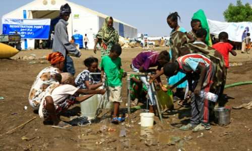 Tens of thousands have poured into neighbouring Sudan. By ASHRAF SHAZLY (AFP/File)