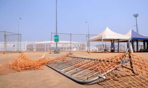 The entrance of Olembe Stadium in Yaounde were eight people lost their lives in Monday's crush. By Kenzo TRIBOUILLARD (AFP/File)