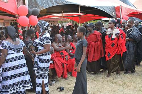 red and black funeral dresses