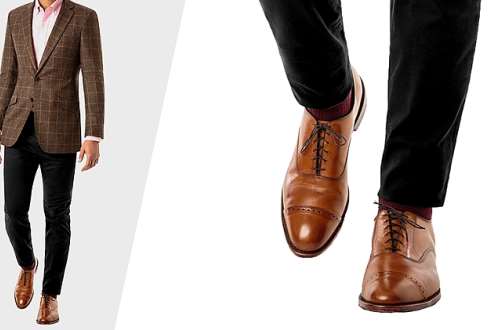 brown dress shoes with black pants