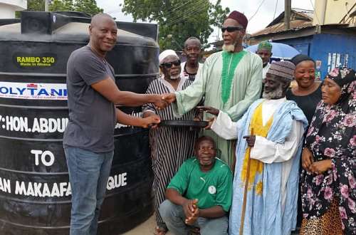 Ablekuma Central MP donates Polytank to Mosque at Sabon Zango