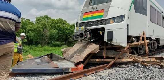 Newly installed train collided with unmanned vehicle stationed across the r