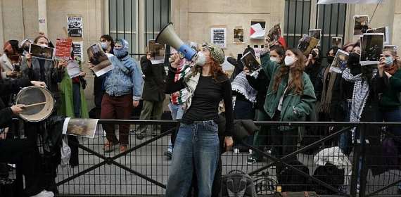 Students at prestigious Paris university protest over Israel-Gaza war